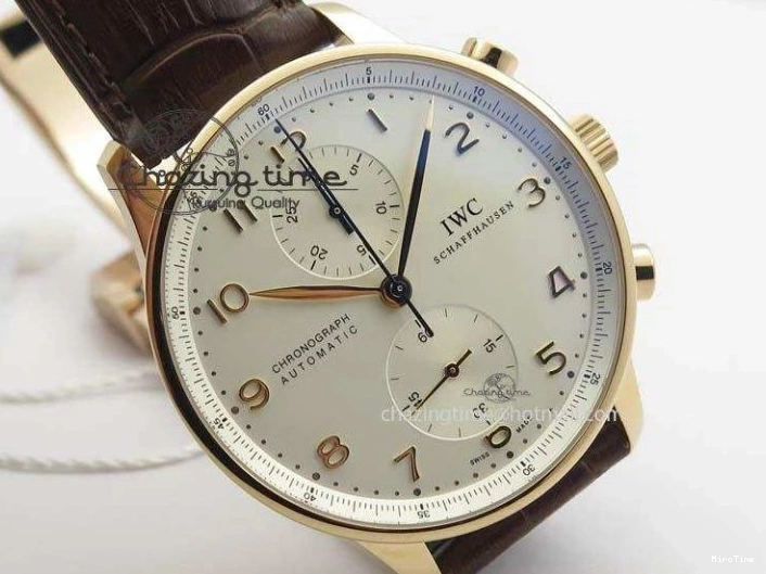 MIROTIME 0821 Portuguese Chrono RG IW371480 ZF 1:1 Best Edition White Dial On Brown Leather Strap A7750 V HighPerformance 7266